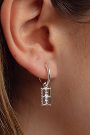 Orianna Silver Charm Hoops