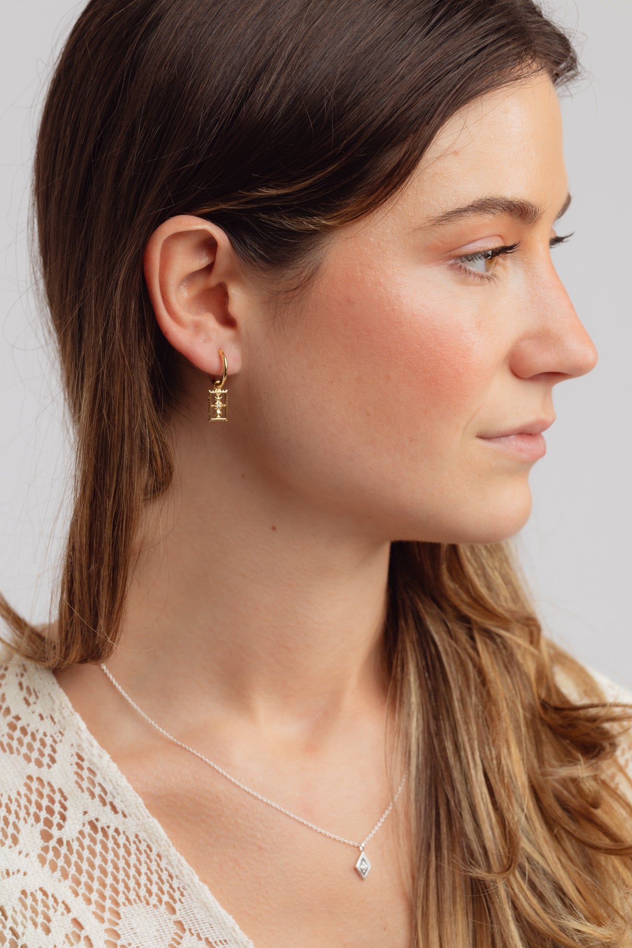 Orianna Gold Charm Hoops