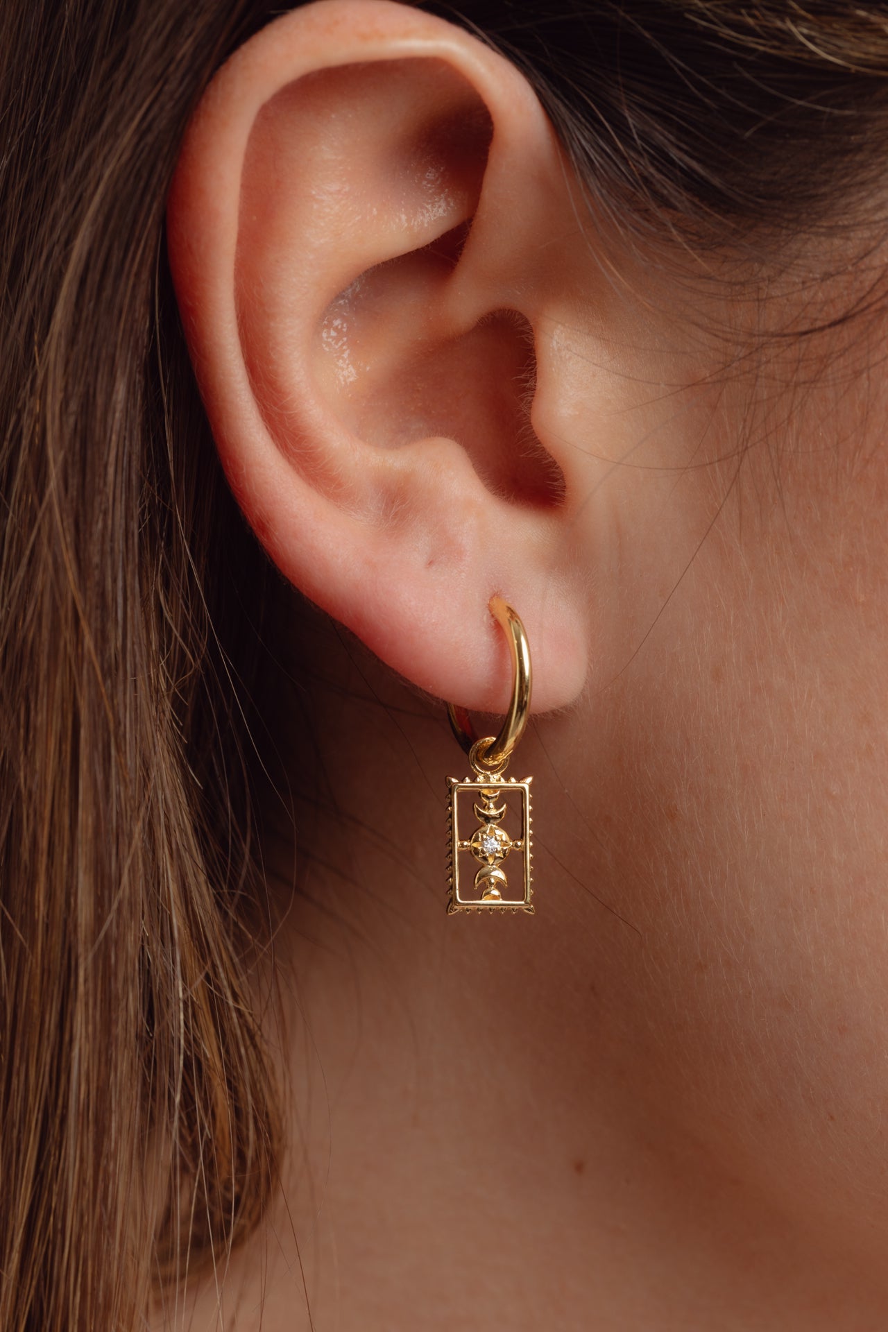 Orianna Gold Charm Hoops