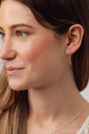 Dragonfly Cubic Zirconia Gold Earrings