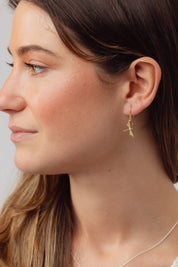 Dragonfly Cubic Zirconia Gold Earrings