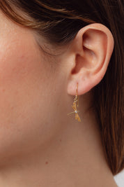 Dragonfly Cubic Zirconia Gold Earrings