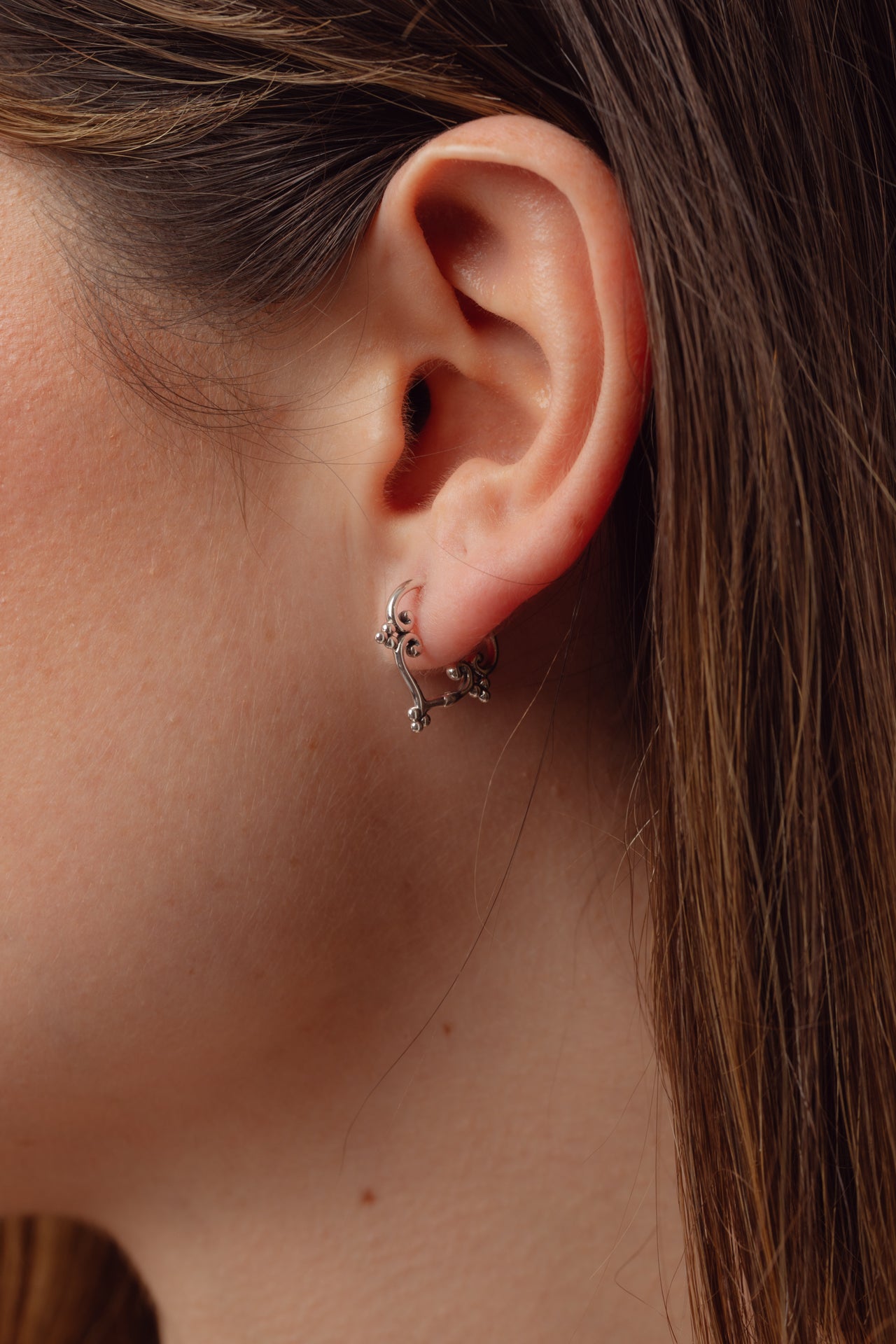 Kaeli Tribal Silver Hoops