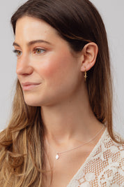 Dagger Gold Charm Hoops