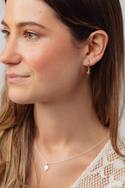 Dagger Gold Charm Hoops