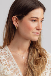 Slither Snake Charm Gold Hoops