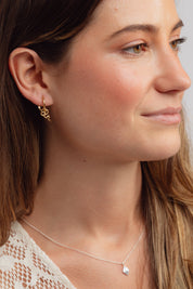 Slither Snake Charm Gold Hoops
