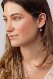 Noor Silver Charm Hoops