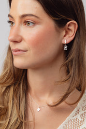 Noor Silver Charm Hoops
