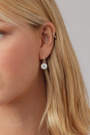 Elaria Amethyst Silver Charm Hoops