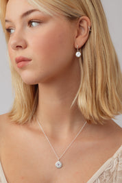 Elaria Amethyst Silver Charm Hoops
