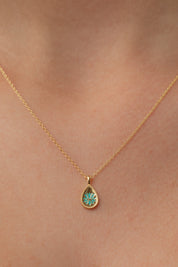 Ren Lotus Gold Enamel Necklace