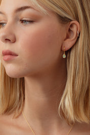 Ren Lotus Gold Enamel Charm Hoops