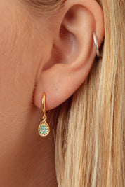 Ren Lotus Gold Enamel Charm Hoops