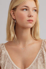 Dragonfly Cubic Zirconia Silver Necklace