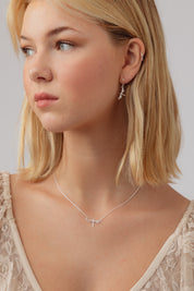 Dragonfly Cubic Zirconia Silver Necklace
