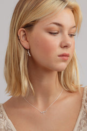 Dragonfly Cubic Zirconia Silver Earrings