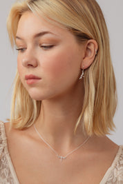 Dragonfly Cubic Zirconia Silver Necklace