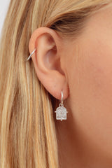 Thendro Silver Charm Hoops