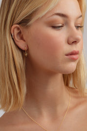 Lumi Star Gold Charm Hoops