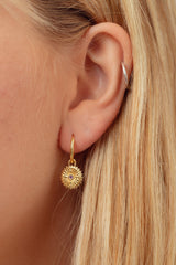 Elaria Amethyst Gold Charm Hoops