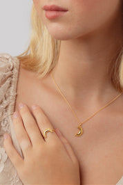 Celestie Moon Gold Ring