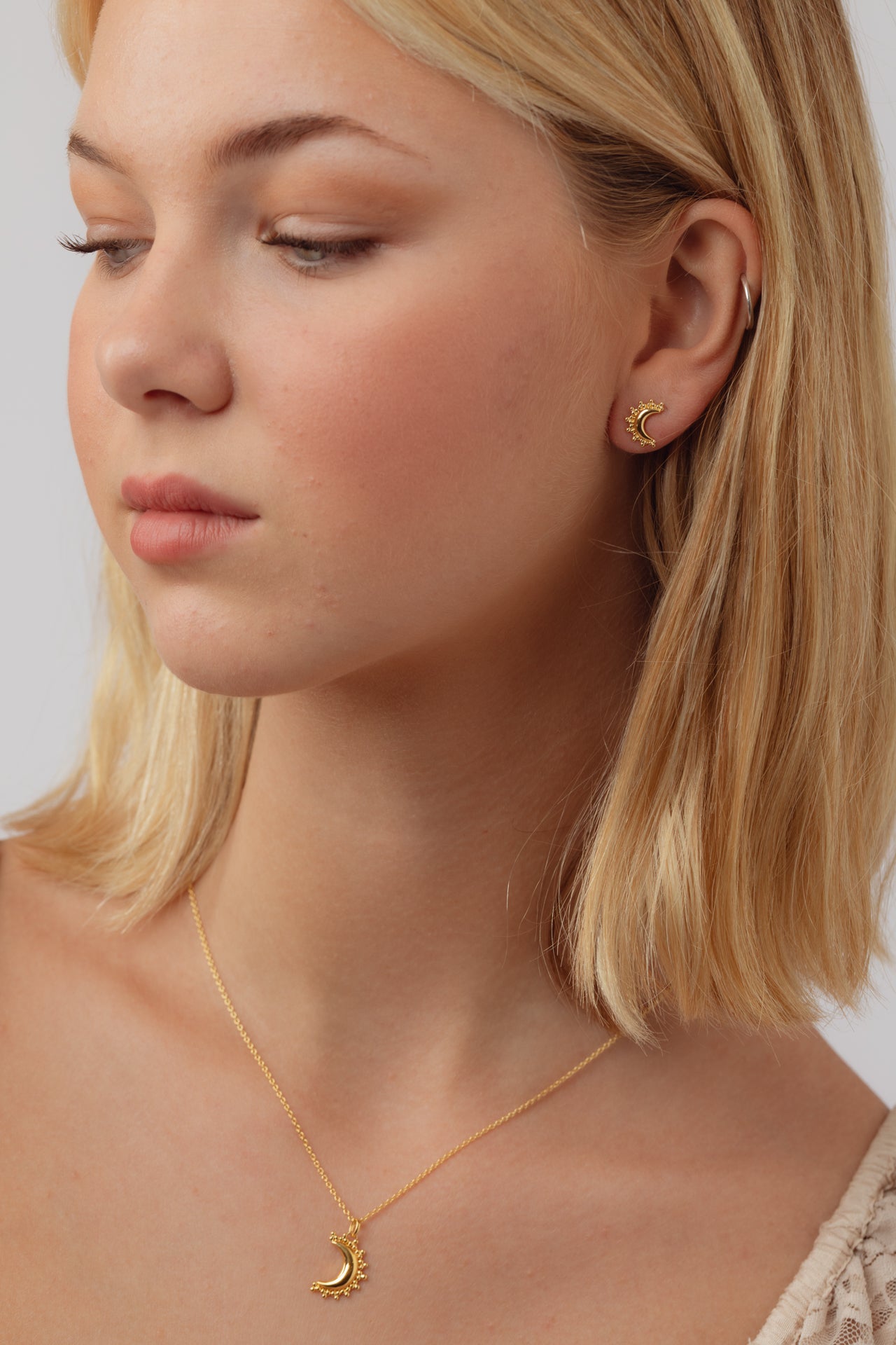 Celestie Gold Moon Necklace