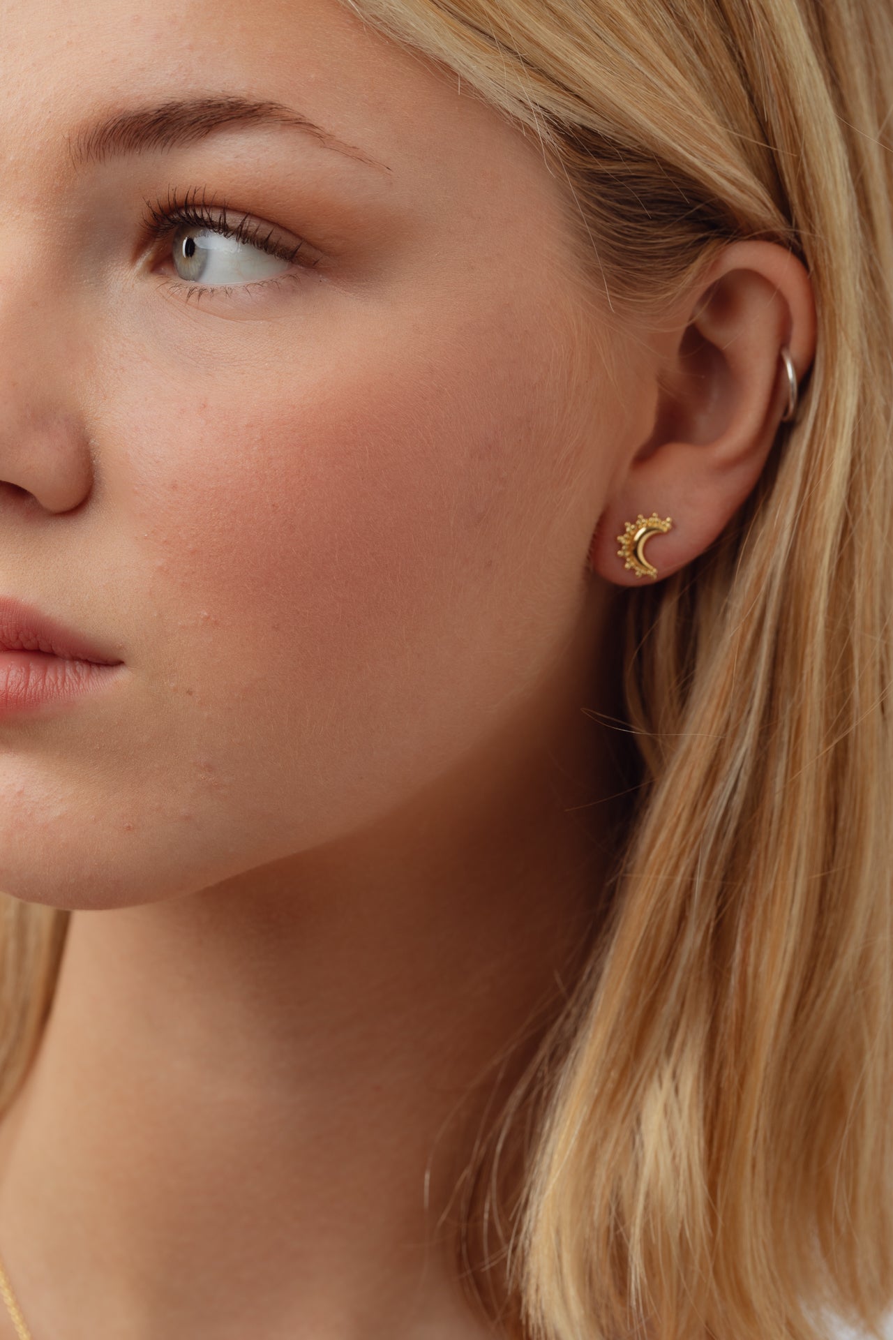 Celestie Gold Moon Studs