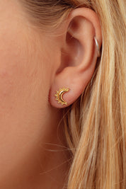 Celestie Gold Moon Studs