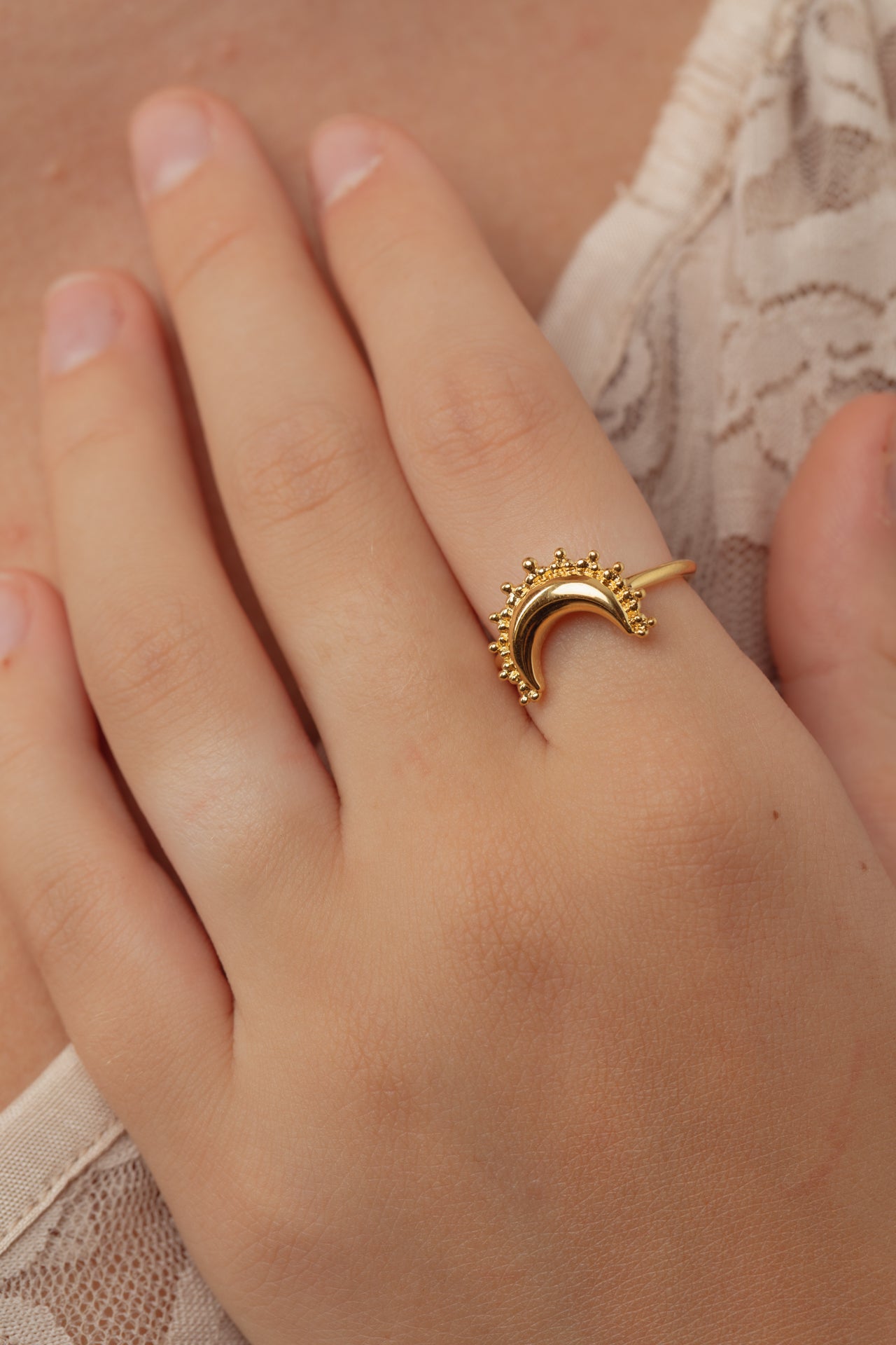 Celestie Moon Gold Ring