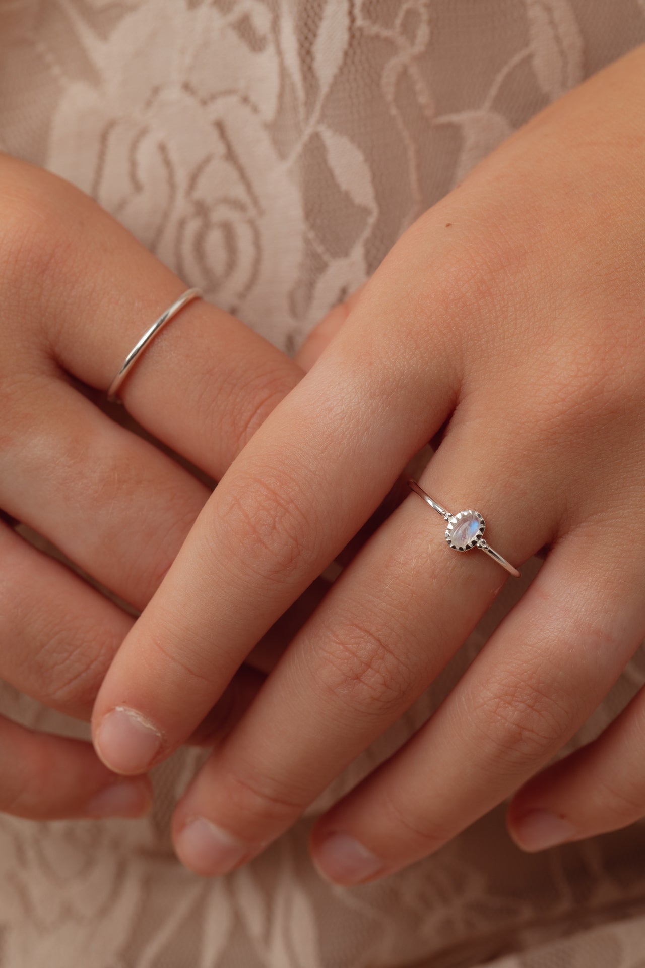 Kleia Rainbow Moonstone Silver Ring