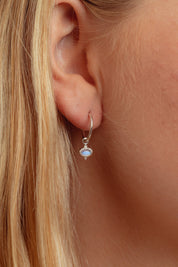 Kleia Rainbow Moonstone Silver Hoops