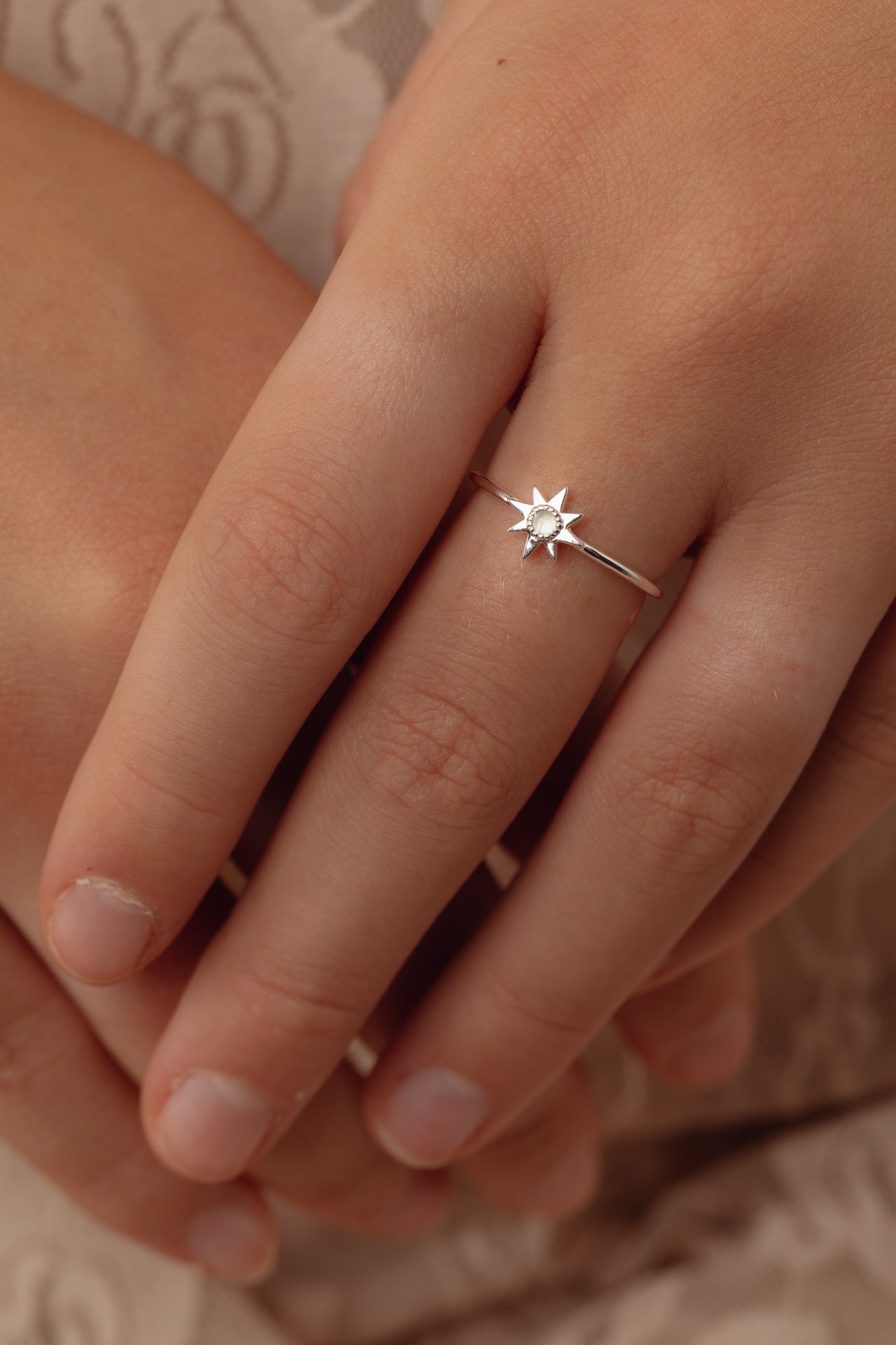 Stari Rainbow Moonstone Silver Ring