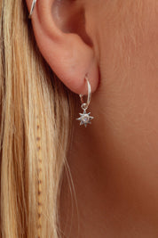Stari Silver Rainbow Moonstone Hoops