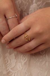 Phases Garnet Gold Ring