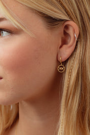Phases Gold Charm Hoops