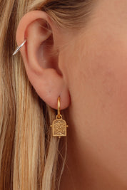 Thendro Gold Charm Hoops