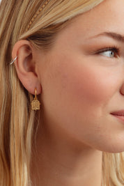 Thendro Gold Charm Hoops