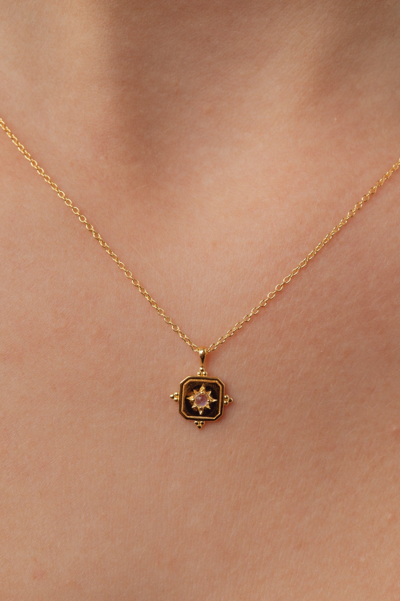 Noemi Rainbow Moonstone Gold Necklace