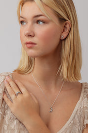 Celestie Silver Moon Necklace
