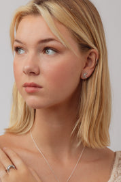 Celestie Silver Moon Studs