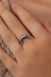 Celestie Moon Silver Ring
