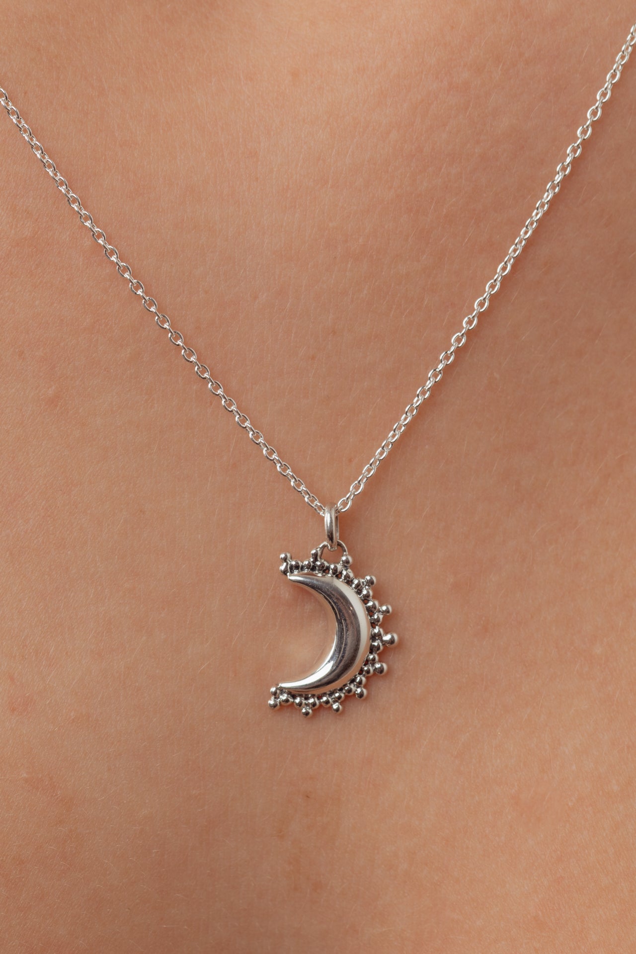 Celestie Silver Moon Necklace