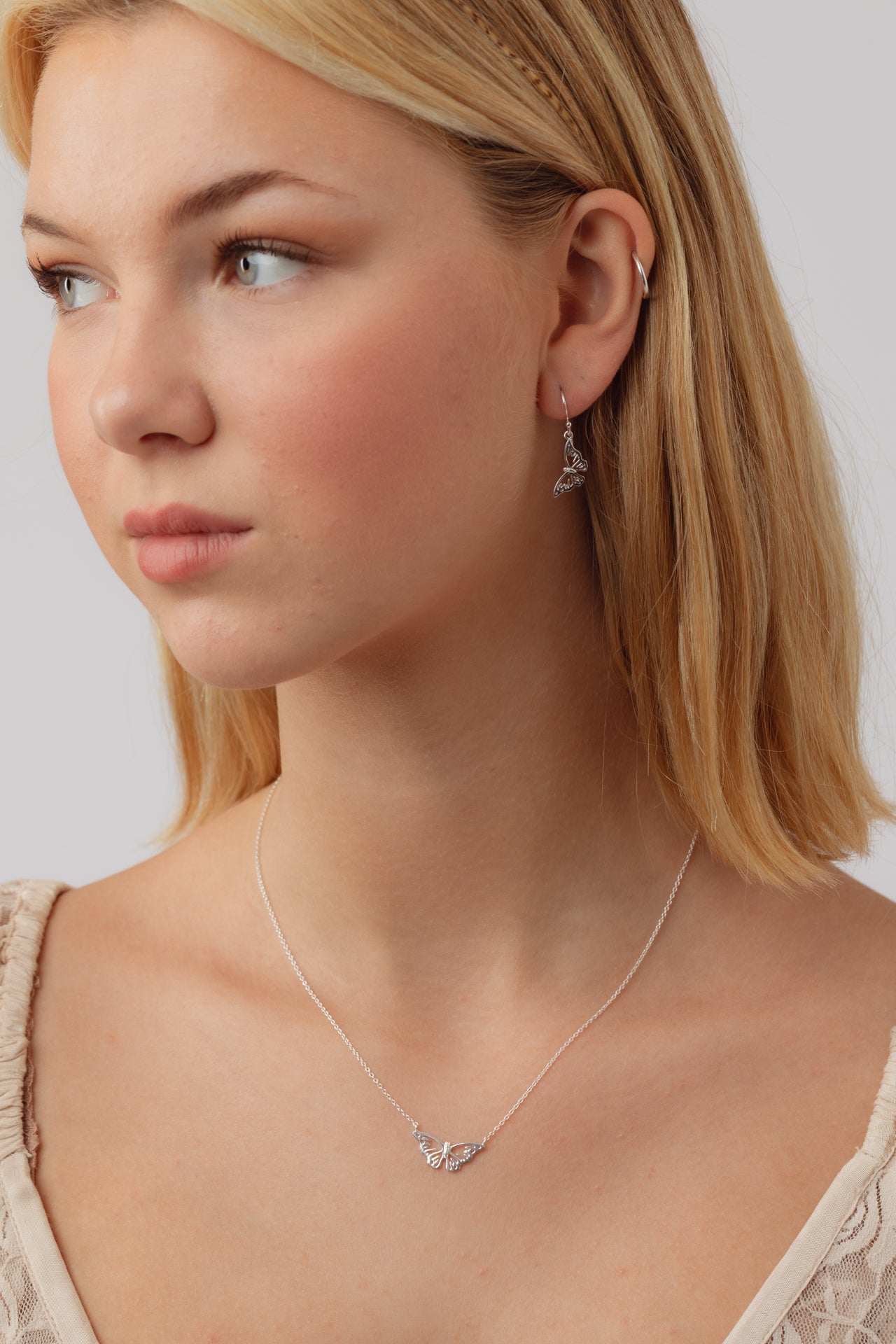 Farfalla Butterfly Silver Necklace