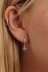 Lumi Star Silver Charm Hoops