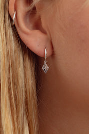 Lumi Star Silver Charm Hoops