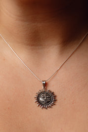Surya Oxidised Sun Face Pendant