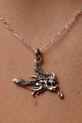 Witch on a Broom Pendant