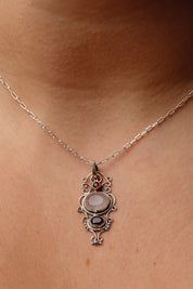 Lenora Rose Quartz & Garnet Pendant