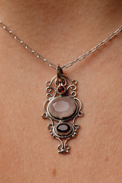 Lenora Rose Quartz & Garnet Pendant
